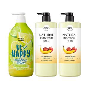 해피바스 스마일 바디워시 유자라임 900g, 1개 + 정말촉촉한 900g, 2개