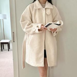 [VY] 여자 혁대 FW 시어링 하프 퍼코트 양털 코트