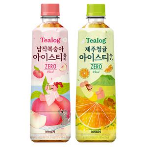 티로그 아이스티500ml) 납작복숭아 홍차 6개+ 제주청귤 녹차 6개 