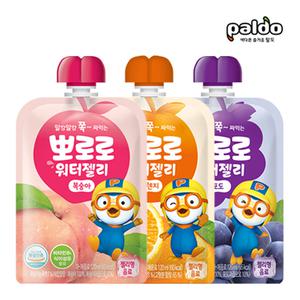 팔도 뽀로로 위터젤리 3종 복숭아 5팩+포도5팩+오렌지 5팩 총 15팩