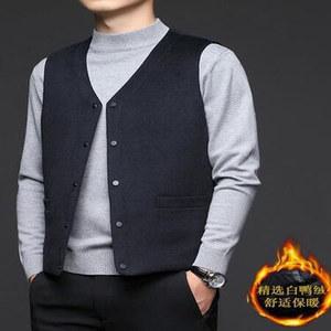 남성조끼 울조끼 겨울 숏패딩조끼 가을 캐주얼 브이넥 남자