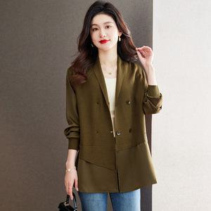 M6T 여자카디건 롱 하프 페이크투피스패치 봄가을 아우터 정장 니트 기장 리카3 루즈핏