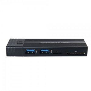[에스투씨엔아이][JA244] Coms M.2 SSD NVME NGFF(SATA) 외장케이스. 멀티 허브 카드리더기 USB 2.0
