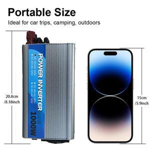 자동차 웨이브 인버터, DC 12 볼트-AC 220V 500W 1000W 보조배터리 변환기, 태양광 보정 EU 범용 소켓