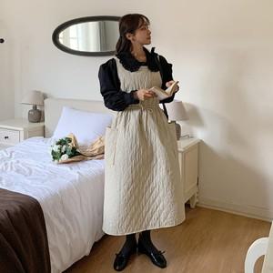 [다잇템] 여자 퀼팅 FW 슬리브리스 패딩 롱 원피스