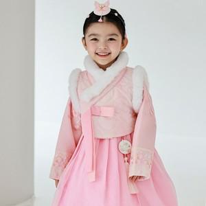 [보리보리/하랑한복]하랑한복 크리랑 여아 털조끼