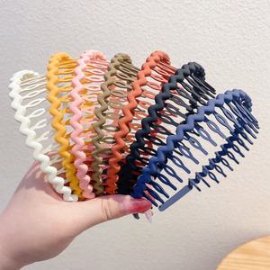 고탄력 헤어밴드 머리띠 세안 잔머리 고정 빗살 컬러풀