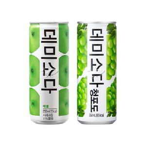 데미소다 애플 250ml/ 10캔+청포도 250ml/ 10캔 총20캔