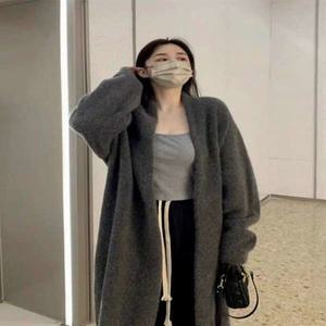 여성 아우터 그레이 겉옷 카디건 니트 가을 겨울 롱가디건 상의