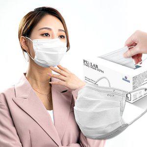 [하이커][퓨랩] 숨쉬기 편한 덴탈형 KF94마스크 화이트 국내생산 (50매입)