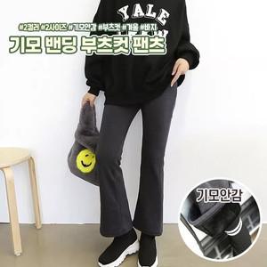 부츠컷 밴딩팬츠 데일리 기모 1742 밴딩 바지 기모바지 겨울 트레이닝 세미부츠컷 팬츠 인기제품 고품질
