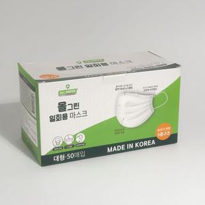 국산 3중구조 일회용 덴탈마스크 화이트 대형 300매