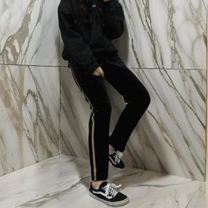 여자 벨벳 윈터 기모 트레이닝 따뜻한 바지