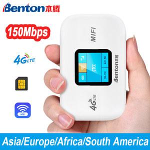 와이파이 공유기 Benton 잠금 해제 3G4G Lte 라우터 한국 무선 휴대용 Mifi 모뎀 미니 포켓 타입 충전기 150 Mbps KT SK Sim 카드 3000mah 야외