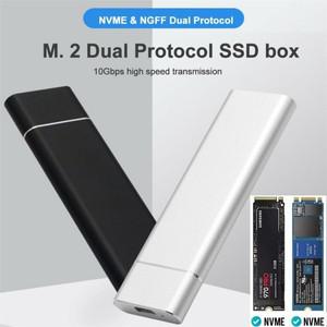 30pc NVME PCIE NGFF M.2 SATA 듀얼 프로토콜 SSD 케이스 USB 3.1 Gen 10Gbps 유형 C 외부 솔리드 스테이트