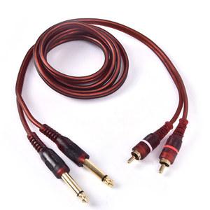 영상선 6.35mm 오디오 라인 케이블 1.5M 스테레오 잭 수 2 RCA PC DVD TV VCR MP3 스피커용 비디오 코드