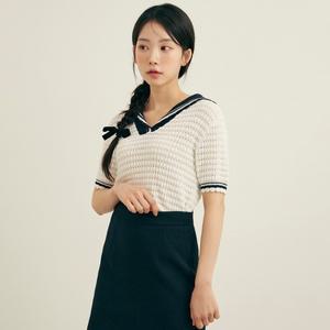 [롯데백화점]로엠 세일러 반팔 스웨터(2colors)_RMKAD25R21