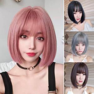 보브컷 단발 가발 머리 풀뱅 똑단발 커트 옆머리 앞머리 통가발 언발 백금발