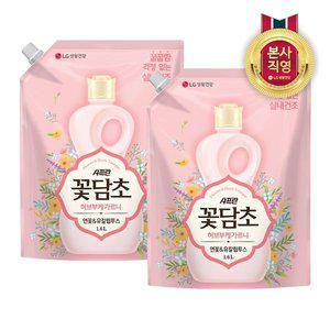 [기타]샤프란 꽃담초 섬유유연제 연꽃 리필 1.6L x 2개