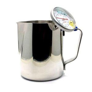 쳐 온도계스팀피처 스텐 라운드밀크저그 1000ml