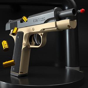 유비 소프트에어건 콜트 M1911 무동력 블로우백 탄피배출 자동 연발사격 권총 골드블랙