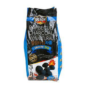 힐링 타임 차콜 숯 3kg 연료 그릴 바베큐 bbq 고기 훈제 가성비