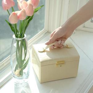 [BZJL8HM3_4C]가죽3단 보석함 악세사리 보관함 목걸이 반지