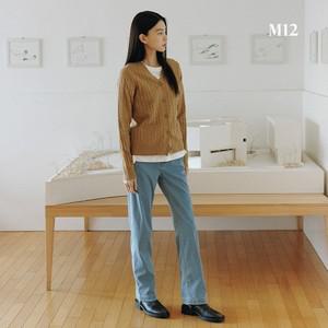[온플 런칭가69 900원]M12 25SS 니팅 세미와이드 데님팬츠 2종