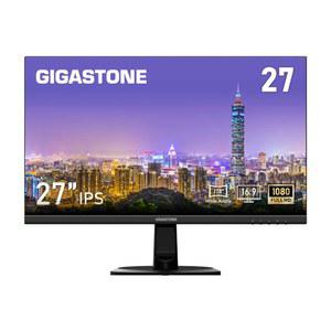 기가스톤 27인치 IPS LED 백라이트 모니터 75HZ FHD 1920 X 1080, 178 와이드 뷰 프레임리스 컴퓨터 5MS, 내장 스피커, 아이 케어 기술, 인체공학적 틸트 VESA 마운트, HDMI VGA