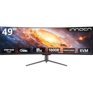 INNOCN 49인치 240HZ 커브드 모니터 울트라와이드 게이밍 QHD 5120 X 1440P 컴퓨터 모니터, R1800, 99% SRGB, HDR400, USB 타입 C, 디스플레이포트, HDMI, 내장 스피커, 높이 조절 가능 49C1S