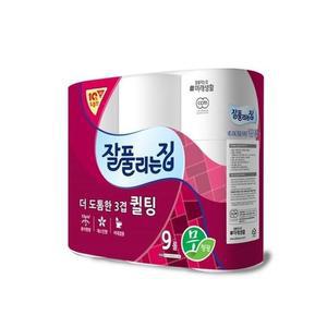 DS 도톰한 화장지 무형광 잘풀리는집 더도톰해진 3겹 더 퀼팅 9롤 미래생활 휴지