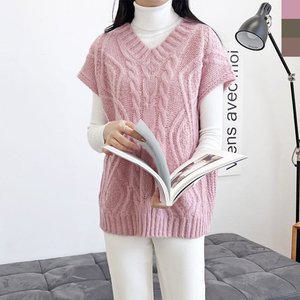 여자오버핏 꽈배기니트조끼 (WFFTNPX)
