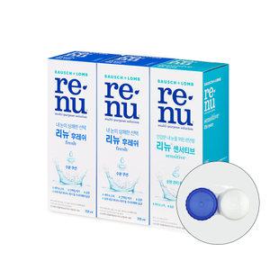 [클리어런스] 바슈롬 리뉴 후레쉬 렌즈세척액 355ml x2개 + 센서티브 355ml x1개 (소비기한 25-05-31)