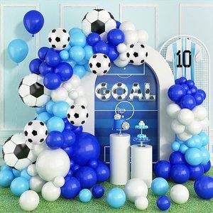 블루 사커 축구공 풍선 파티 해피 벌쓰데이 용품 생일 파티가 랜드 세트 이벤트 장식