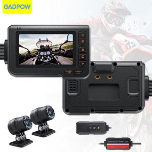 오토바이 블랙박스 바이크 헬멧 Gadpow 듀얼 와이파이 DVR 카메라 전신 방수 모토 대시 캠 전방 후방 보기