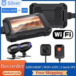 오토바이 블랙박스 바이크 헬멧 와이파이 DVR 대시 캠 풀 HD 전면 후면 보기 방수 카메라 GPS 로거 녹음기