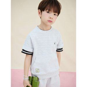 [BEANPOLE KIDS] 피케 반팔 반바지 상하세트  라이트 그레이 (BI5342U082)