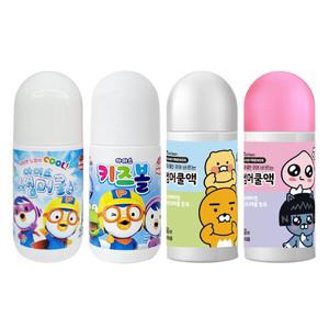 캐릭터 썸머쿨액 50ml x 3개 물파스 볼타입 유아 어린이 캠핑 뽀로로 어피치 라이언