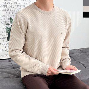 블레오 남성 가을 겨울 라운드 오버핏 골지 데일리 긴팔 니트