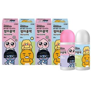 카카오프렌즈 썸머쿨액 50ml x 4개/물파스 유아 어린이 벌레물린데 찰과상 외용소독 라이언 어피치