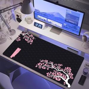 일본식 핑크 벚꽃 마우스 패드 사쿠라 게이머 대형 800x300mm 데스크 매트 키보드 고무 미끄럼 방지 테이블