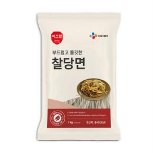 이츠웰 찰당면 1Kg 10개기계 잡채 잡채면 재료 요리용 조리용 사리 다용도 찌개 사리용 찜닭