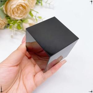 힐링소품,천연 원석50MM 천연 흑요석 큐브 크리스탈 석영 스톤 광택 표본 미네랄 Reiki 치유 돌 홈 장식