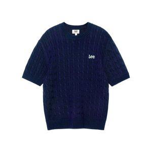 매장정품 리 LEE 라운드넥 케이블 반팔 니트 네이비 LE2402KT05NA 763085