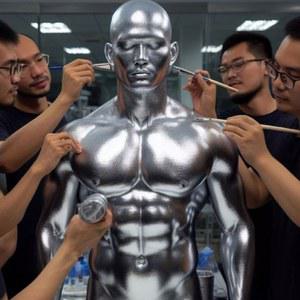 금색 페이스페인팅 은색 대용량 200ML 페인팅 무대 바디페인팅 실버파우더 브러쉬
