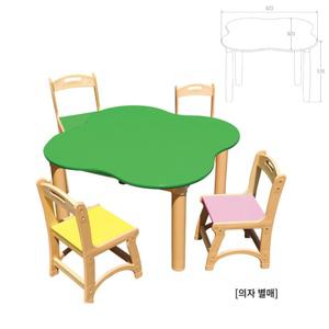 어린이집 4인테이블 크로바 공부책상 기본다리 높이530 홈스쿨 미술활동 돌봄센터