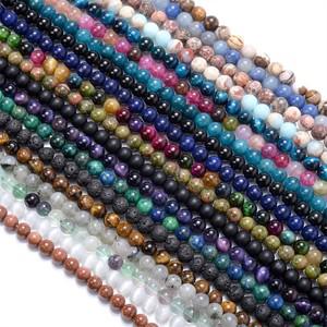 힐링소품,천연 원석자연 라운드 Amazonite 고양이 눈 Bronzite 블루 청록색 스페이서 느슨한 돌 비즈 보석