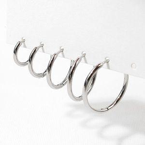 비즈아이 [8-461-01]써지컬스틸 귀걸이 원터치링 1.6x8/10/12/14/16mm (내경) 무도금 ,1쌍(2개)