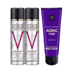 더마클라센 볼륨짱짱 흑채 자연갈색 120ml x2 + 미쟝센 에이징케어 트리트먼트 180ml