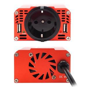 듀얼 USB 휴대용 전압 변환기, 차량용 태양광 인버터, DC-AC EU UN 소켓, 12V 110V 220V 300W 전원